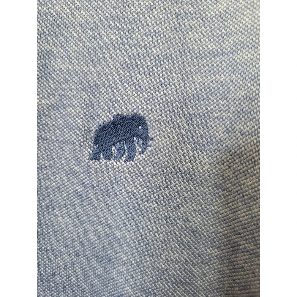 Banana Republic Mens Blue Heathered Pique Polo Elephant Logo Size L Large 216